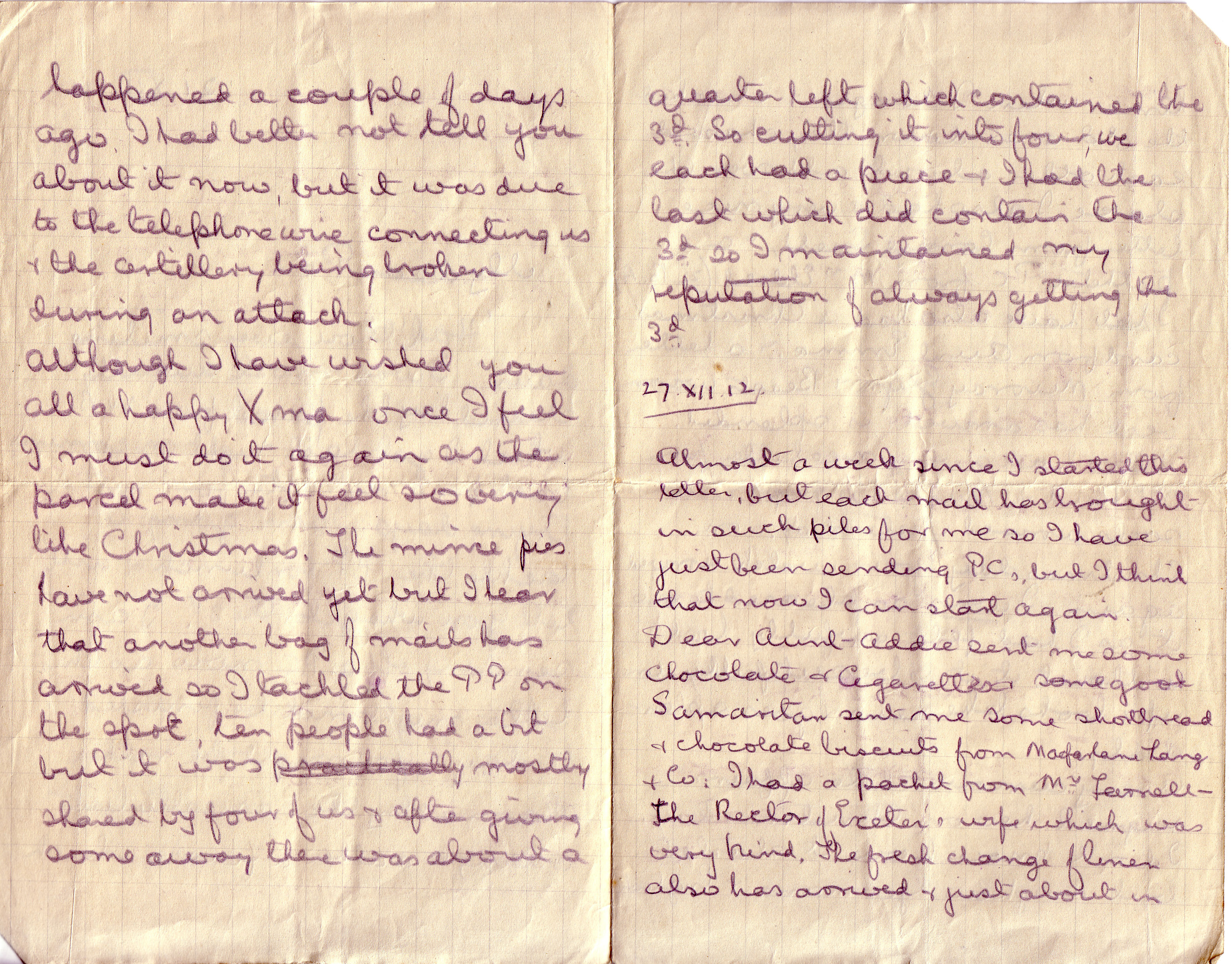 middle of first sheet