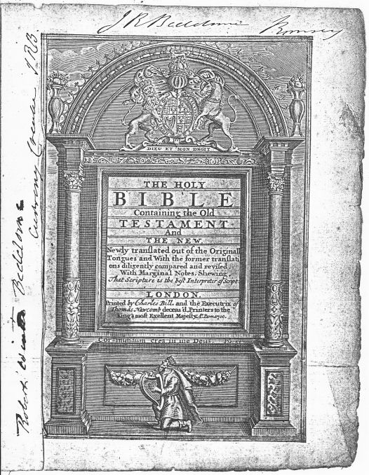 page 2 of Beddome family bible