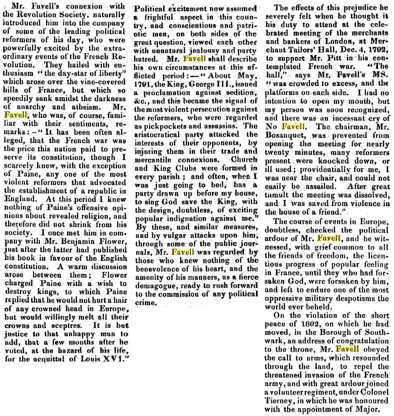 News clippings about Samuel Favell