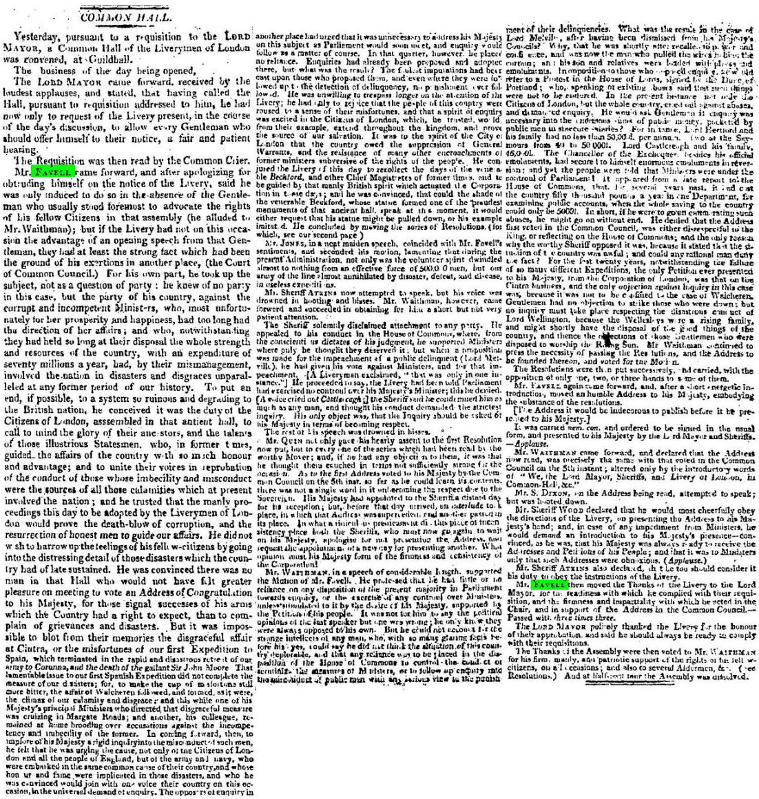 News clippings about Samuel Favell