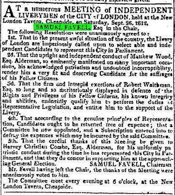 News clippings about Samuel Favell