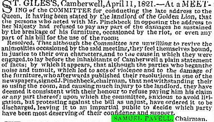 News clippings about Samuel Favell