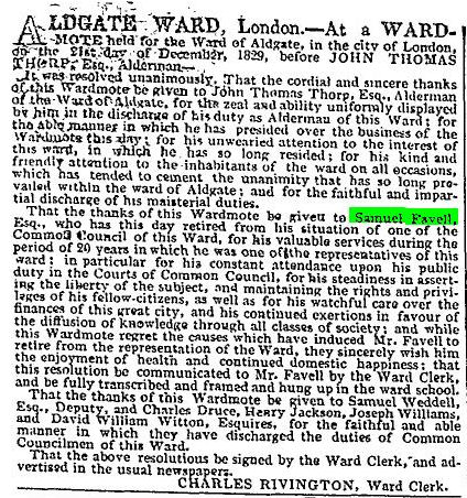 News clippings about Samuel Favell