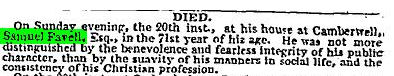 News clippings about Samuel Favell