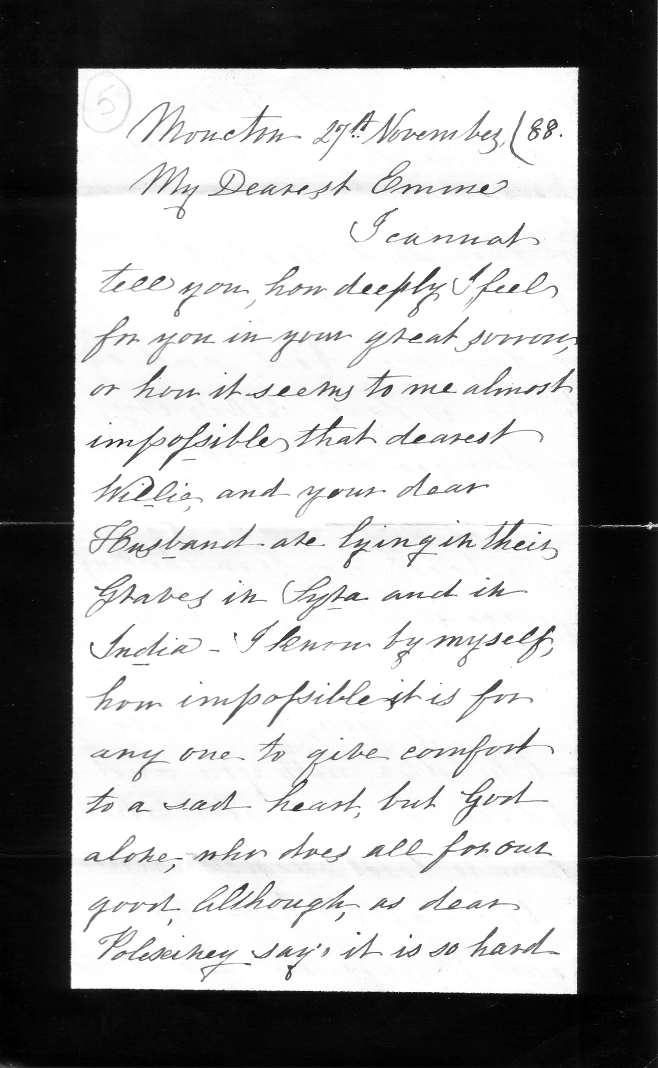 Second letter from Emily Binney - page 1