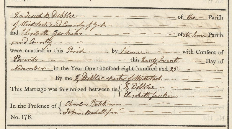 Marriage of Frederick Beach Dibblee