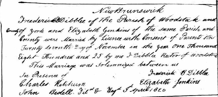 Marriage of Frederick Beach Dibblee