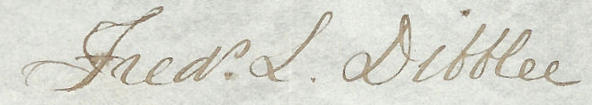 Signature of Frederick Lewis Dibblee, senior
