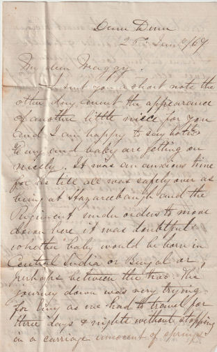 Letter from Andrew Geddes to sister