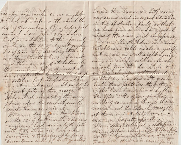 Letter from Andrew Geddes to sister