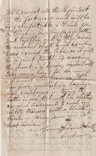 Letter from Andrew Geddes to sister