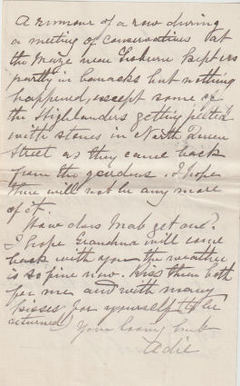 Letter from Andrew Geddes