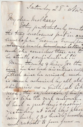 Letter from Andrew Geddes