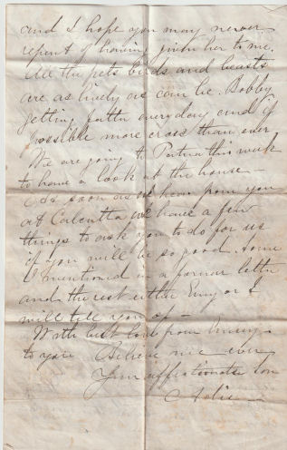 Letter from Andrew Geddes to mother in law