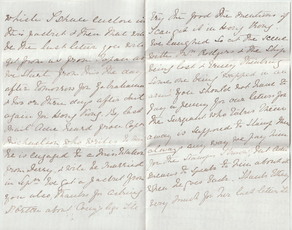 Letter from Emily Geddes to mother