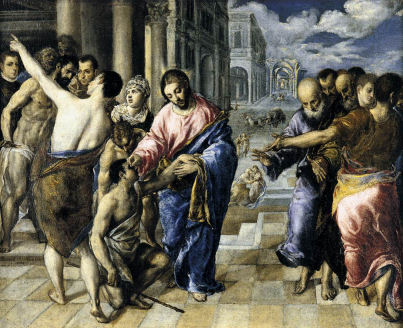 1570-75 Christ Healing the Blind by El Greco (1541-1614)