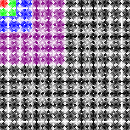 Fractal turning Greek Key - coloured