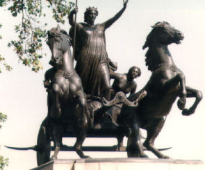 Statue of Boudicca near Westminster Pier by Thomas Thornycroft, 1905
