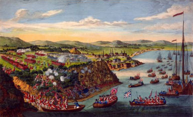 'A view of the taking of Quebec' by Hervey Smyth, General Wolfe's aide-de-camp during the siege of Quebec, 1797