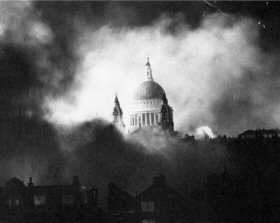 St Paul's Cathedral during the London Blitz
