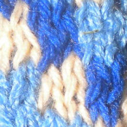 Double stocking stitch varying colour within a row