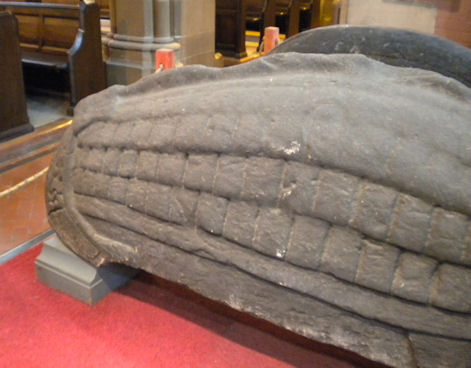 Hogback stone in Govan Old Church, Glasgow