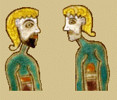 Book of Kells - men pulling beards