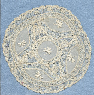 Mat made with different types of lace