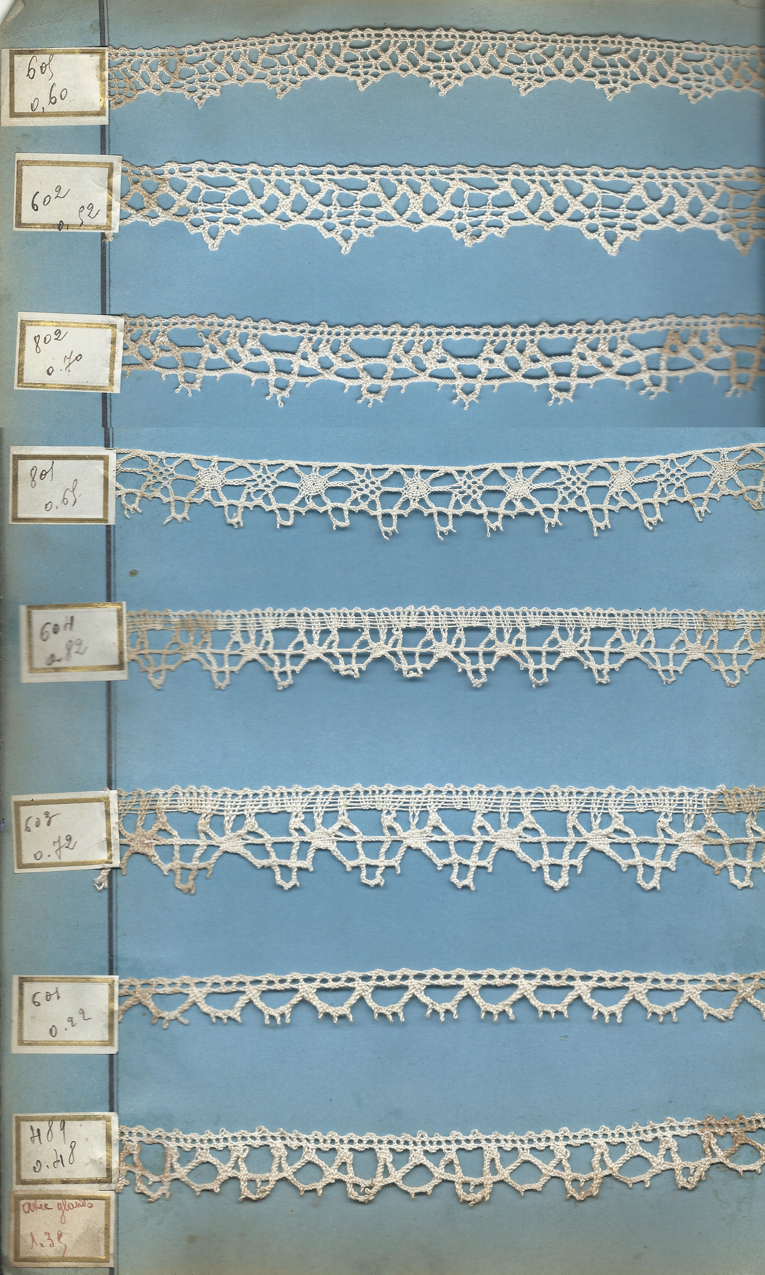 Barmen machine lace sample book from Le Puy