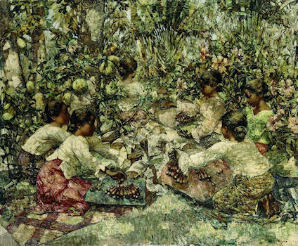 Ceylon Lacemakers by Edward Atkinson Hornel