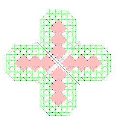 Cross with roses round edge