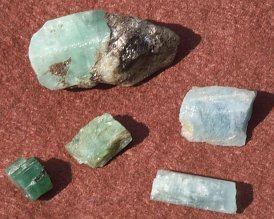 Emerald and aquamarine