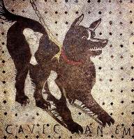 Dog mosaic in Pompeii