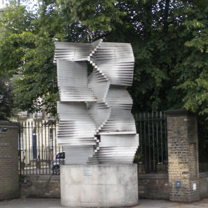 Statue outside Department of Engineering