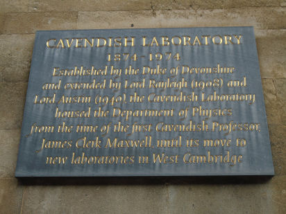 Door of Old Cavendish Laboratory