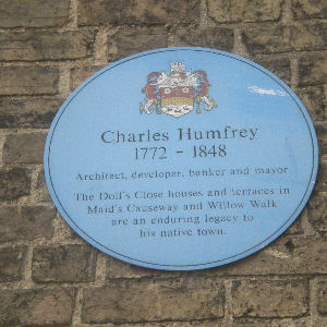 Blue plaque about Charles Humfrey