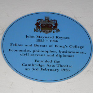 Blue plaque about Keynes and the Arts Theatre