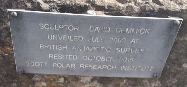 British Antarctic Survey Sledge Dog Monument, outside Scott Polar Museum