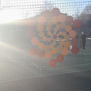 Yarn bombing on Jesus Green