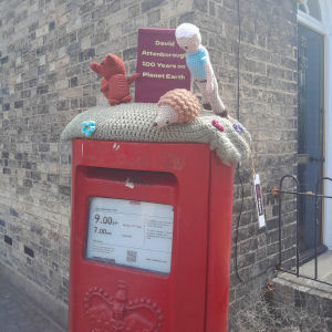 Yarn bombing on letter box