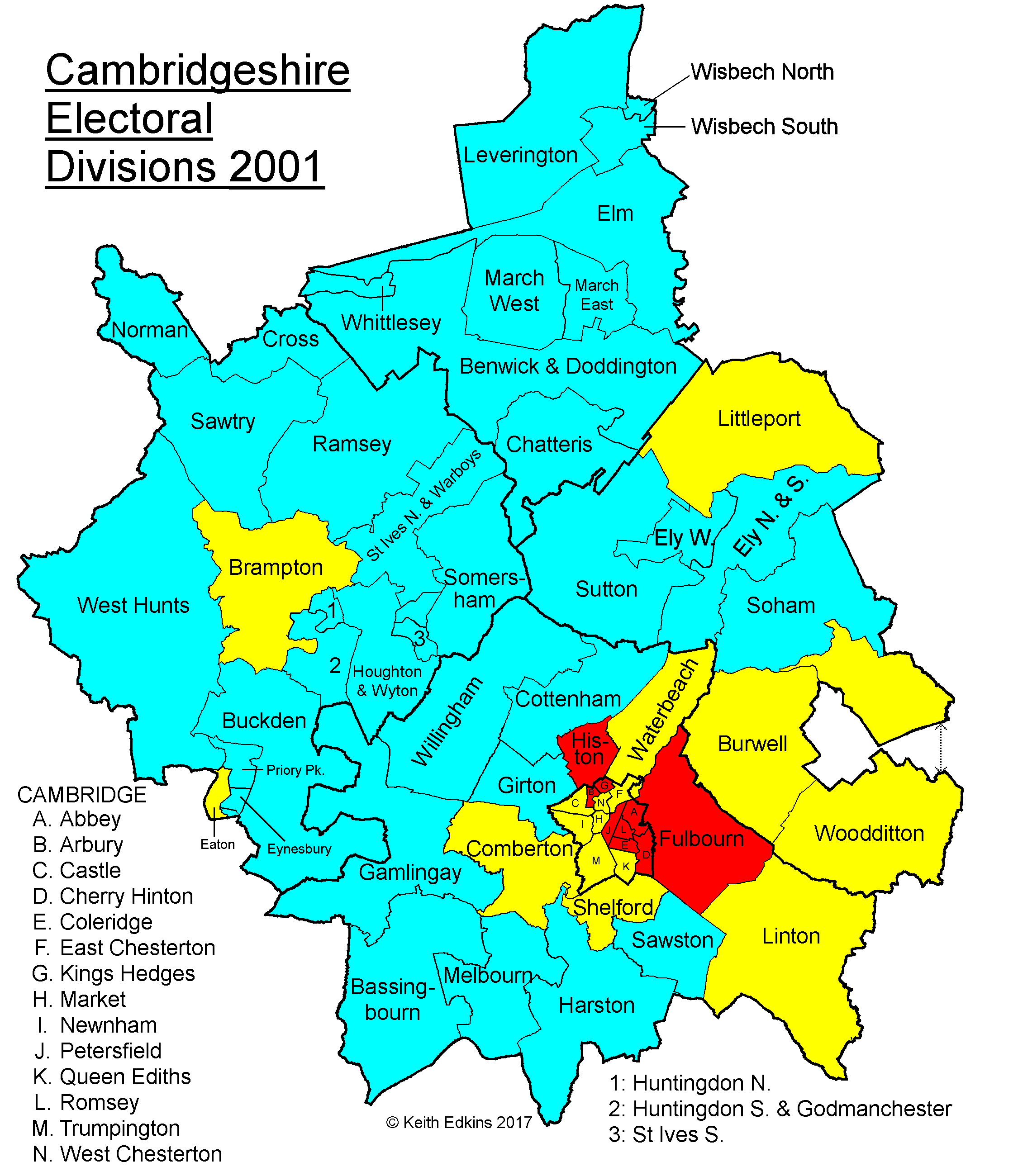 Cambridgeshire County Council Election Results 2001