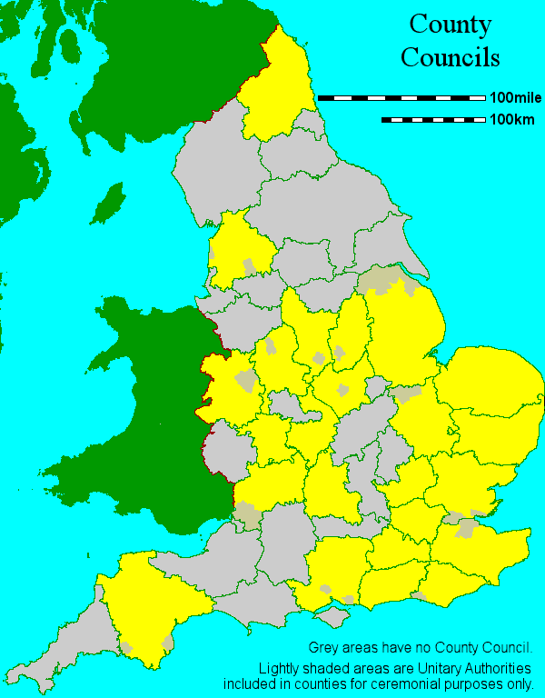 Map of English Counties